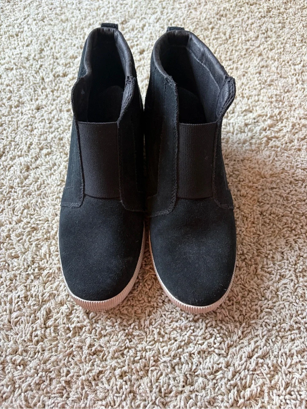 Sorel Out N About Women’s Size 11 Black Suede Wedge Pull On Boots Urban